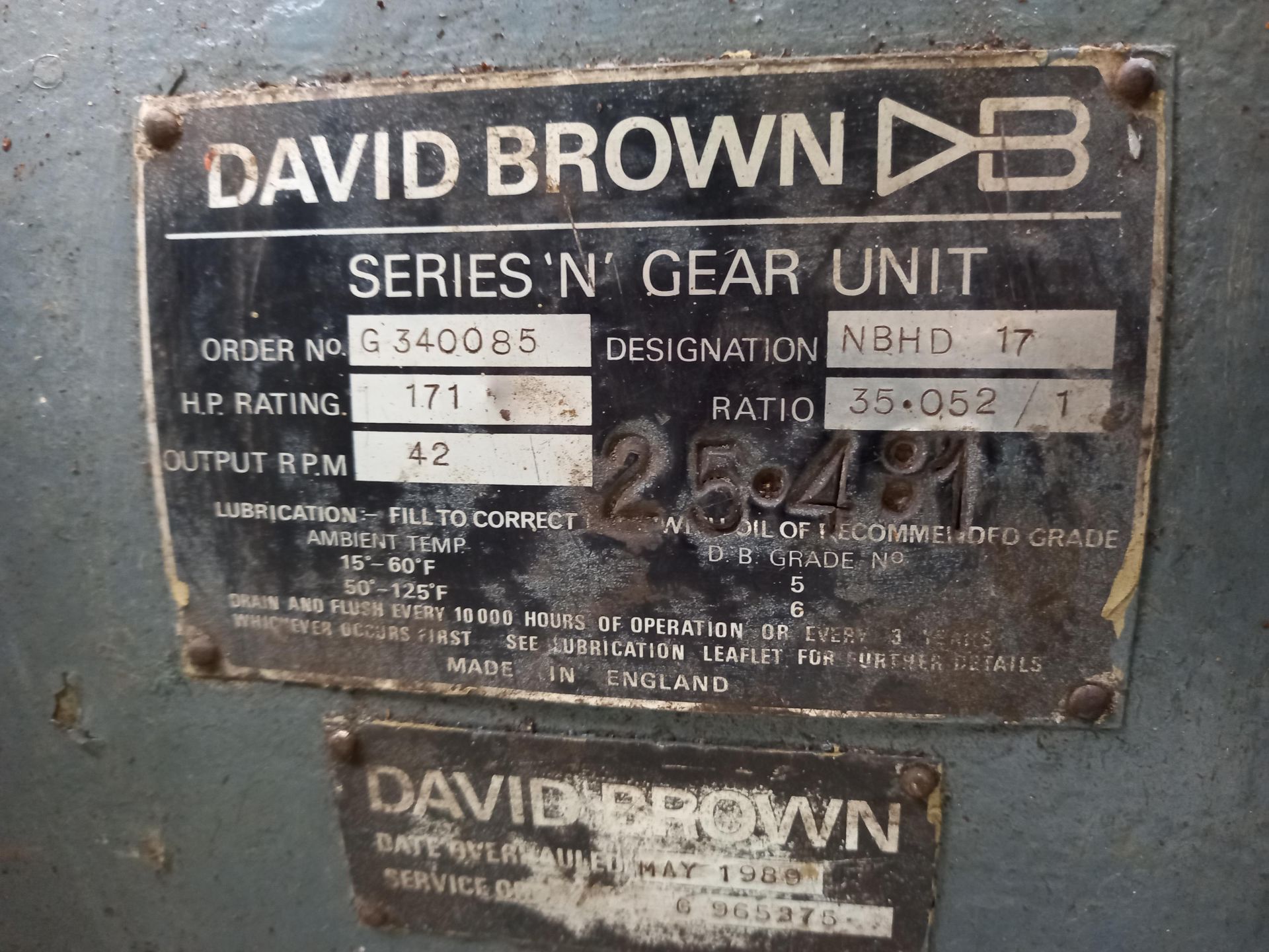 David Brown Reduction Gearbox - Image 2 of 3