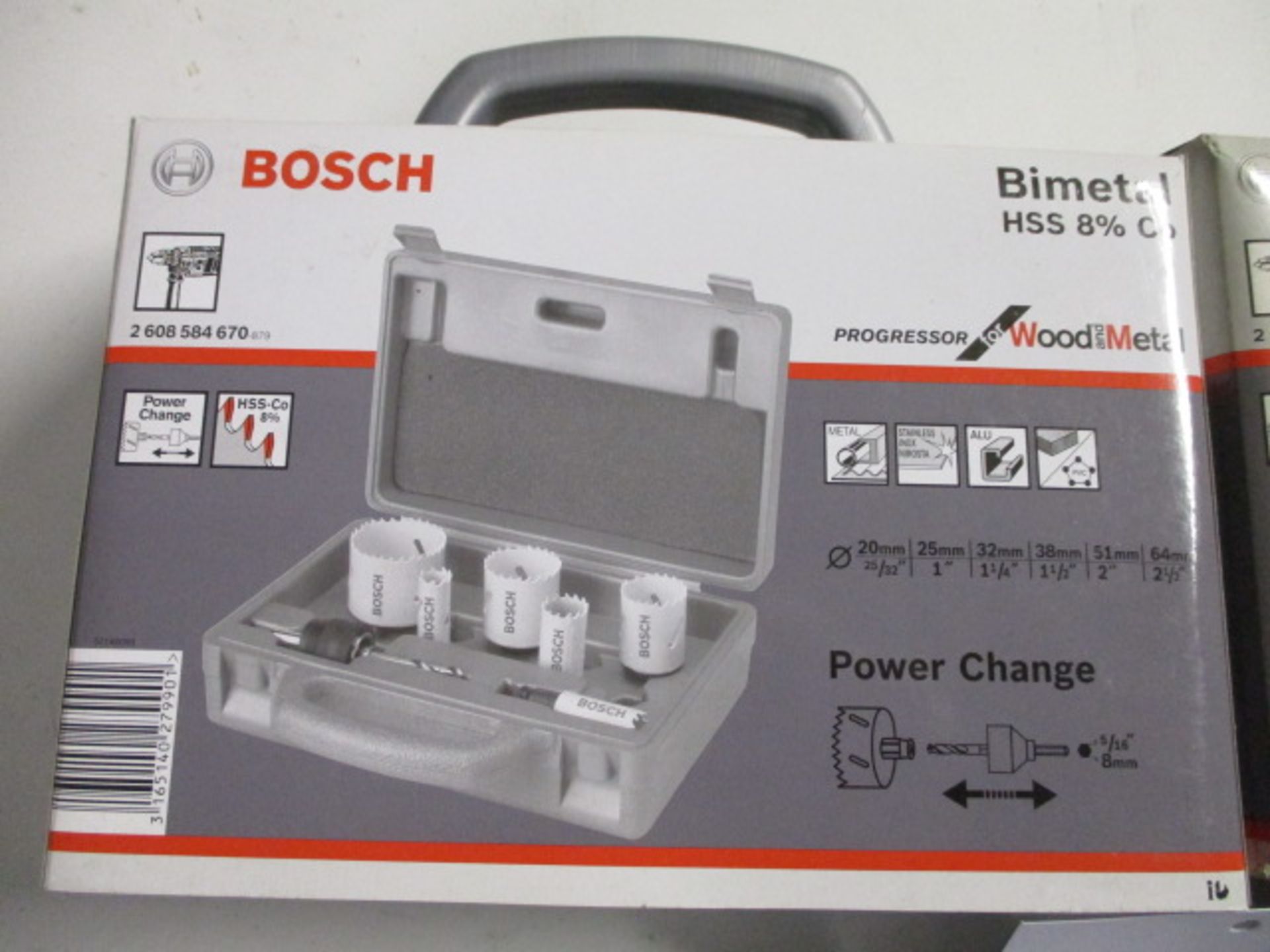 (2 Sets) Bosch Unused Power Charge HSS Bimetal Holesaws in Cases - Image 2 of 4