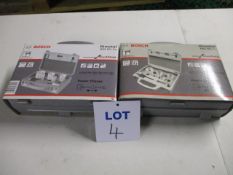 (2 Sets) Bosch Unused Power Charge HSS Bimetal Holesaws in Cases