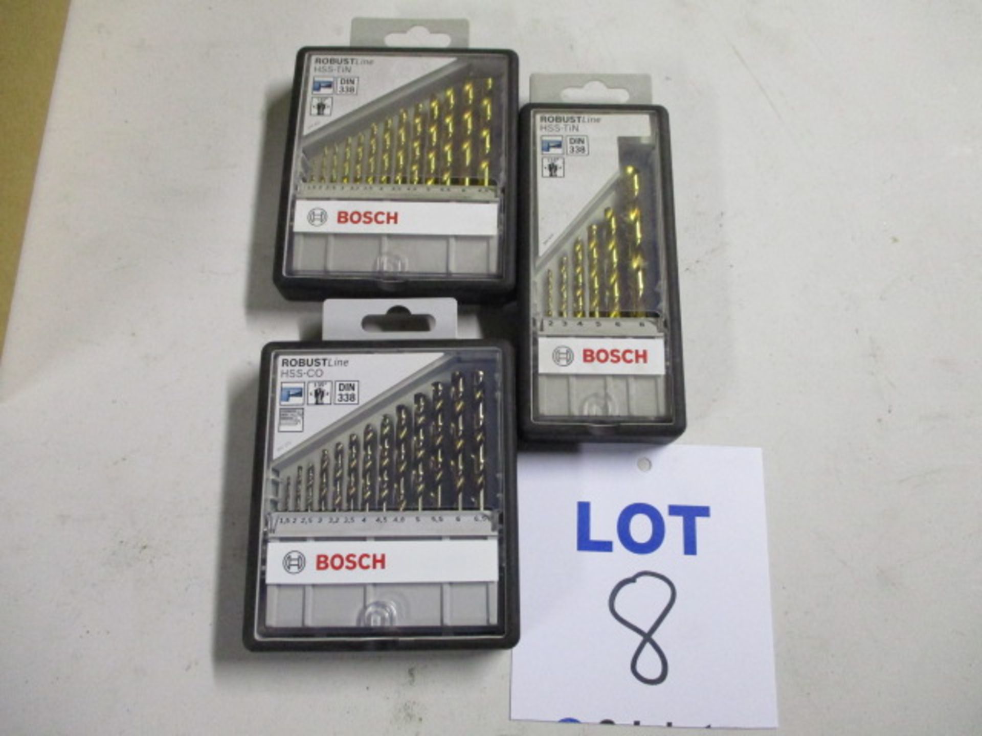 (3 Sets) Bosch Unused HSS-G Jobber Drills