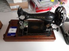 Singer antique hand cranked sewing machine