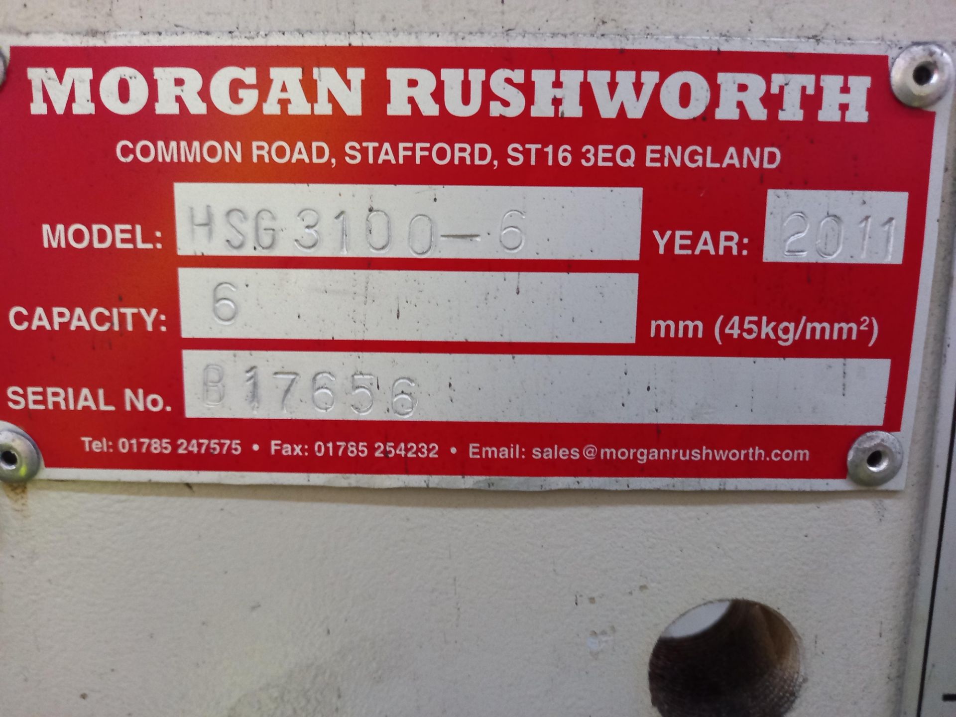 2011 Morgan rushworth HSGS 3100/6 Hydraulic Guillotine and conveyor - Image 7 of 13