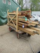 Timber trolley with three internal partitions (timber not included)