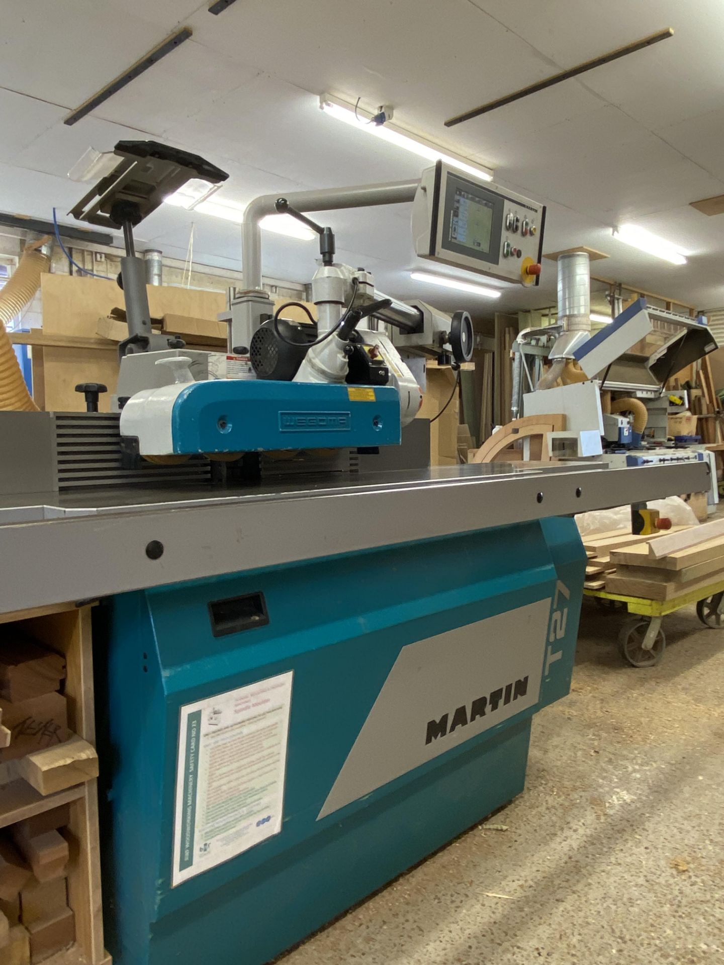 2013 Martin T27 Flex Spindle Moulder, S/N 526290 with Wegoma Power Feed - Image 3 of 4