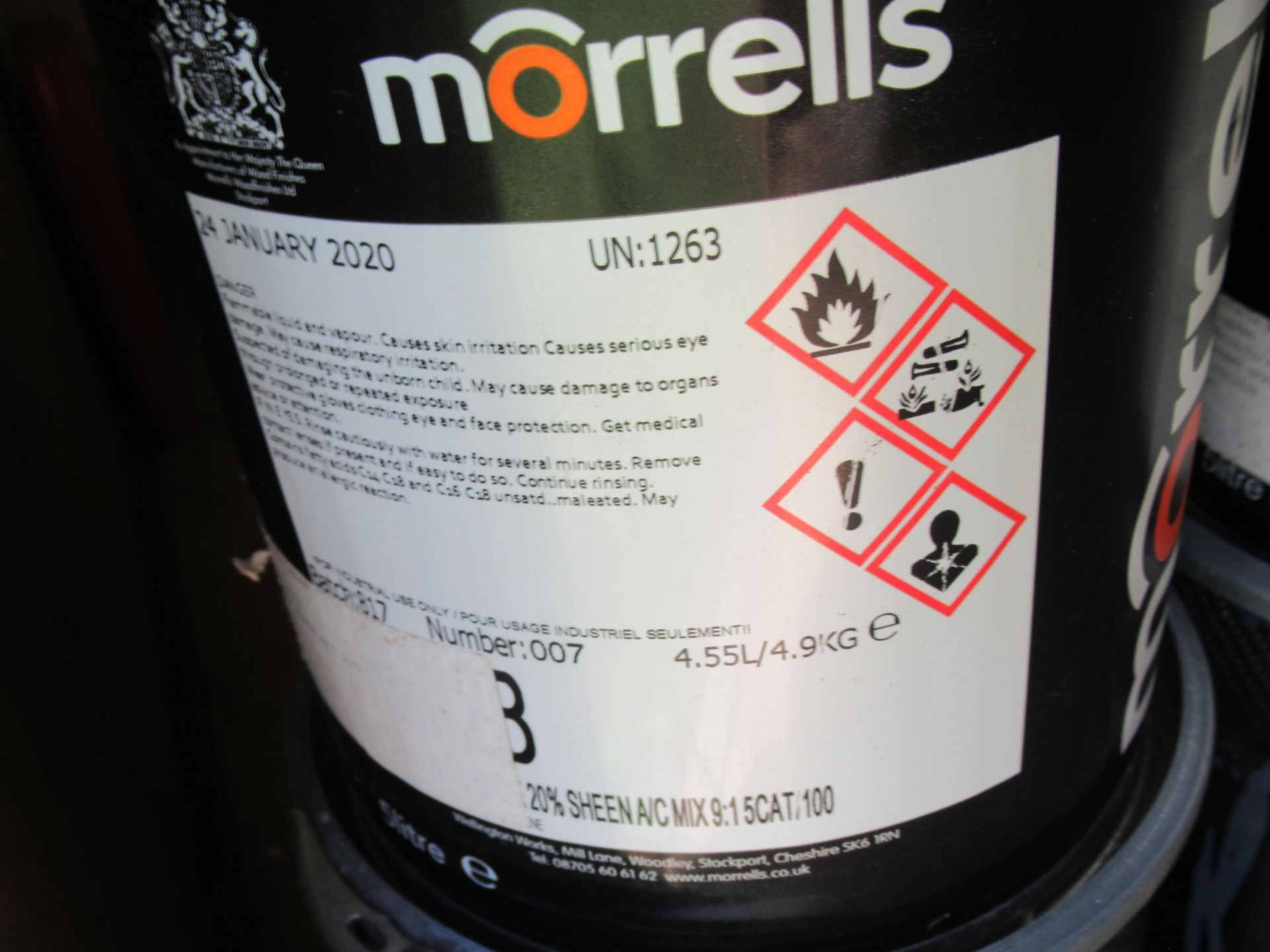 9x 5L Morrells assorted colour timber paint - Image 4 of 5