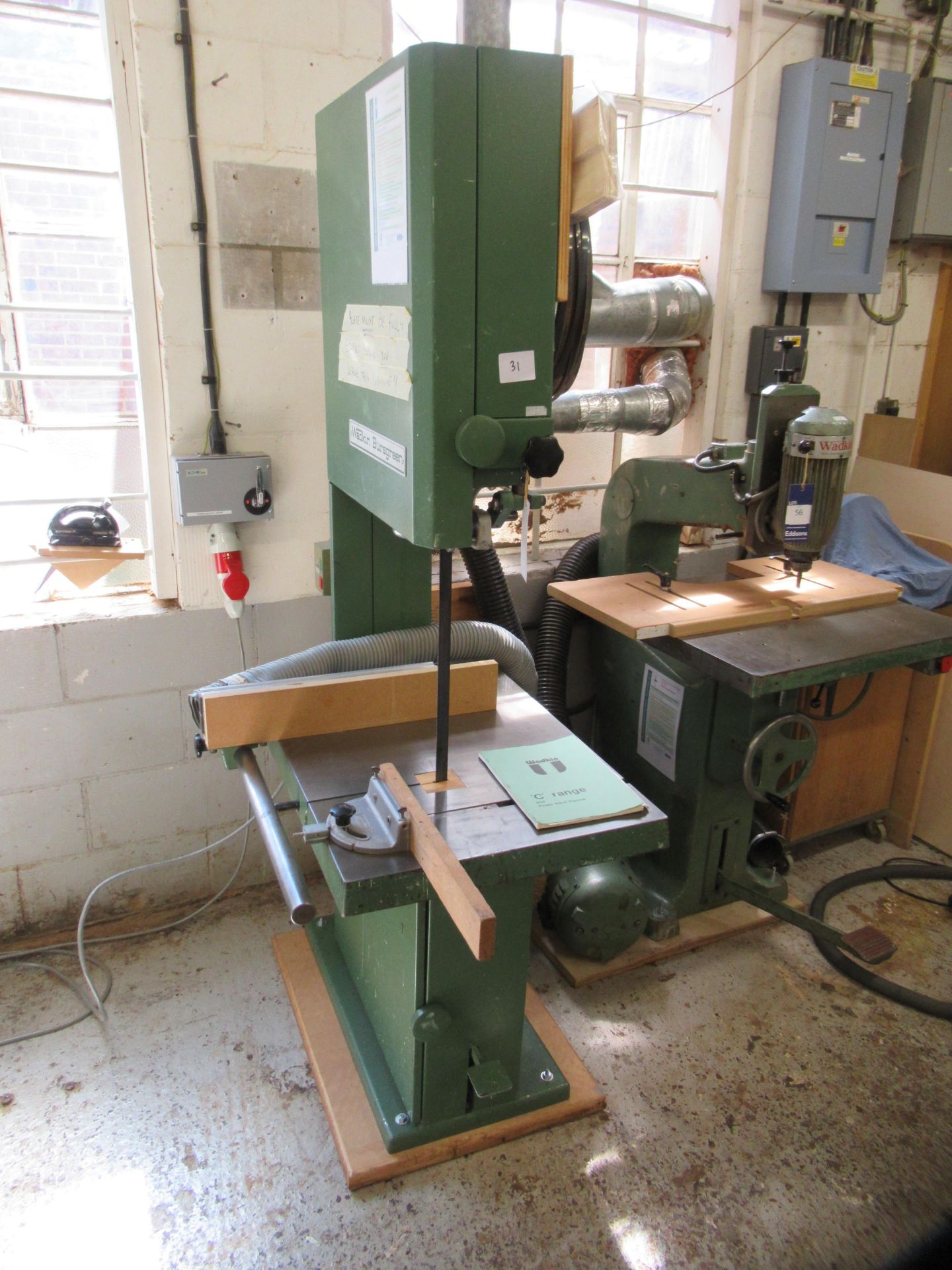 Wadkin Bursgreen type C6, 3phase, bandsaw. Max cutting width 585mm, max cutting depth approx. 400mm - Image 2 of 8