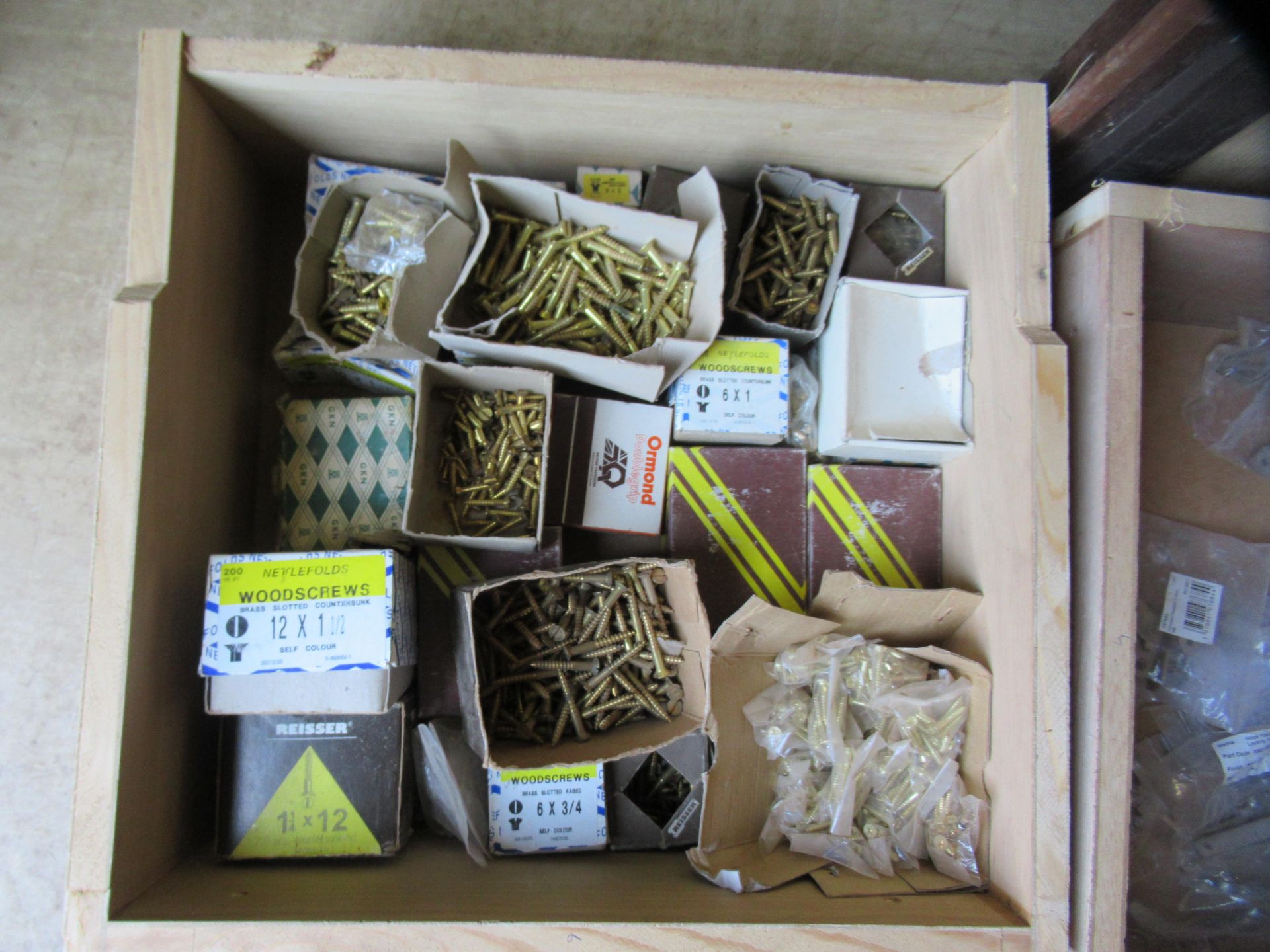 Qty of misc. items including wood screws and window fittings - Image 2 of 11