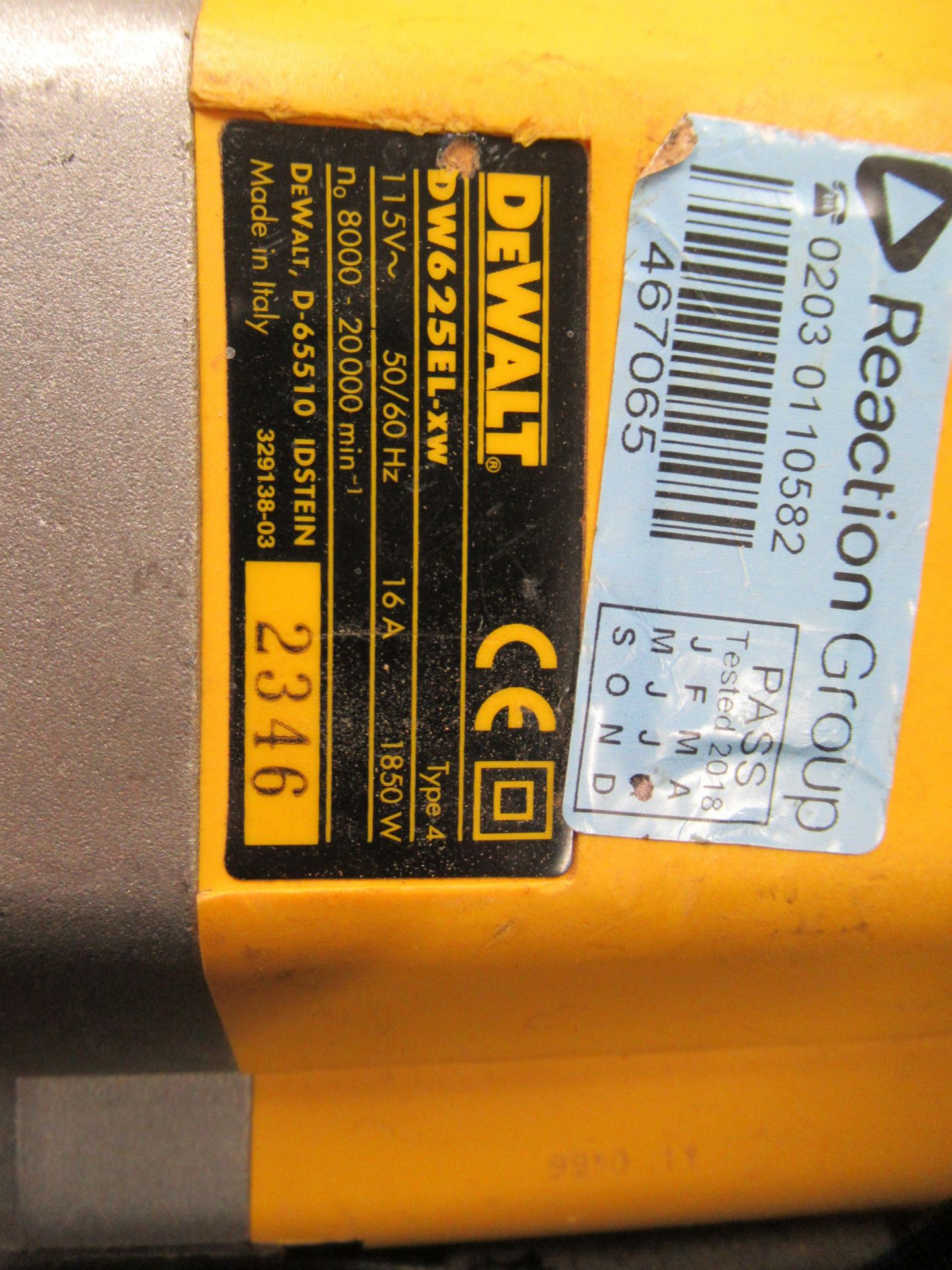 DeWalt model DW62SEL, 100V, plunge router C/W storage case - Image 3 of 3