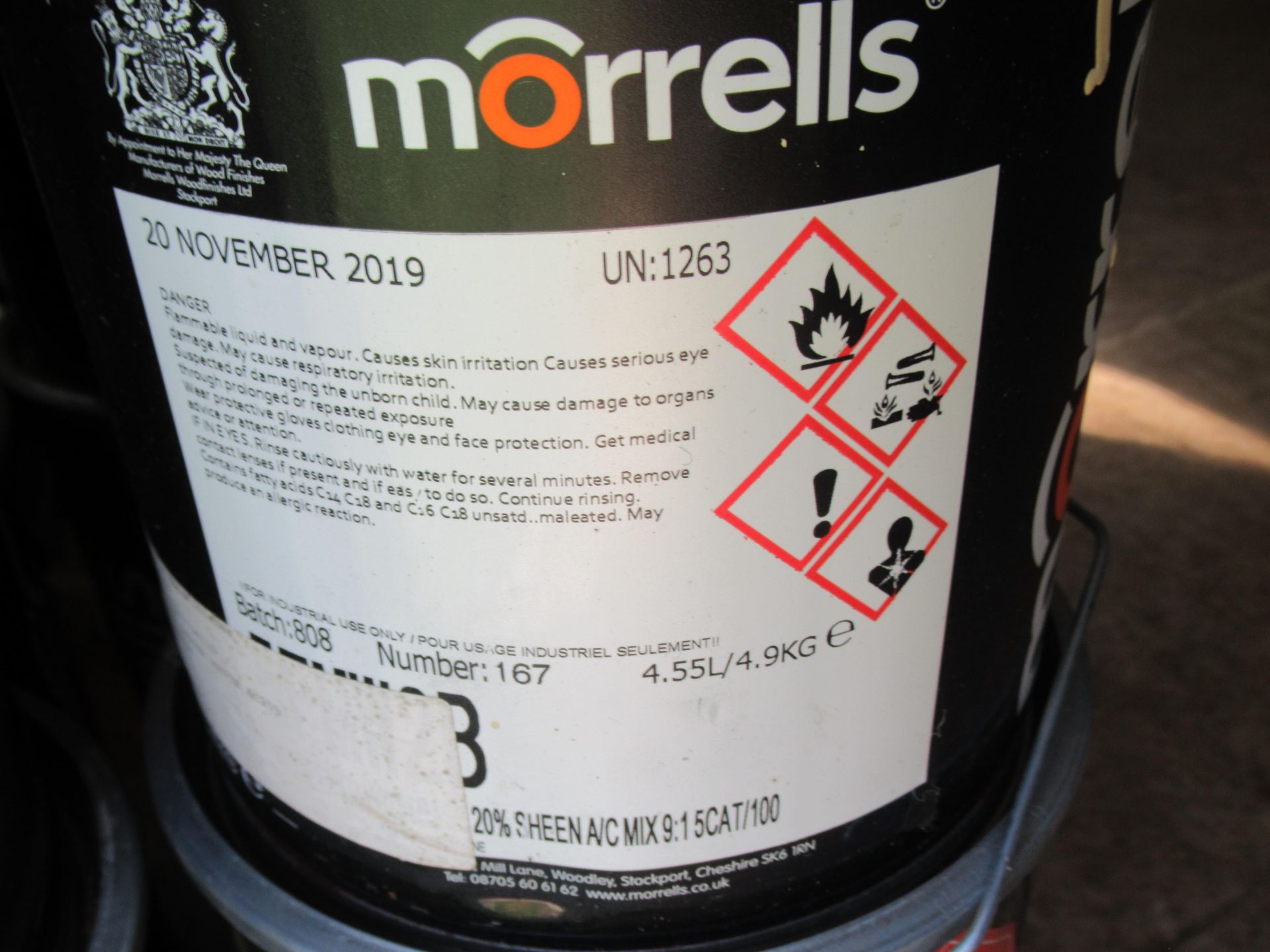 9x 5L Morrells assorted colour timber paint - Image 3 of 5