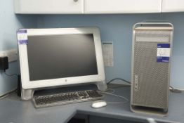 Apple Mac G5 with 23” Cinema Display with keyboard and mouse. OSX 10.4.11 1.8 Ghz 2.5 GB Memory.