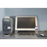 Apple Mac G4 with 23” Cinema Display with keyboard and mouse. MAC OS 9.2 768 MB Memory SCSI.
