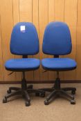 2 x Office swivel chairs in blue