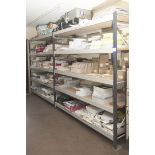 2 bays 5 Tier Racking. Shelving 210 cms long x 70cms deep x 48 cms high (Contents not Included)