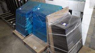 3 x Stillages and Contents of Glass Cooker Splash Backs (2 Stillages Approx 598 x 750mm and 1