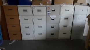 6 Upright 4-drawer Filing Cabinets (NO KEYS) (Loca