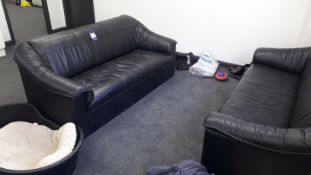 2 Black Faux Leather Sofas (Located on 1st Floor)