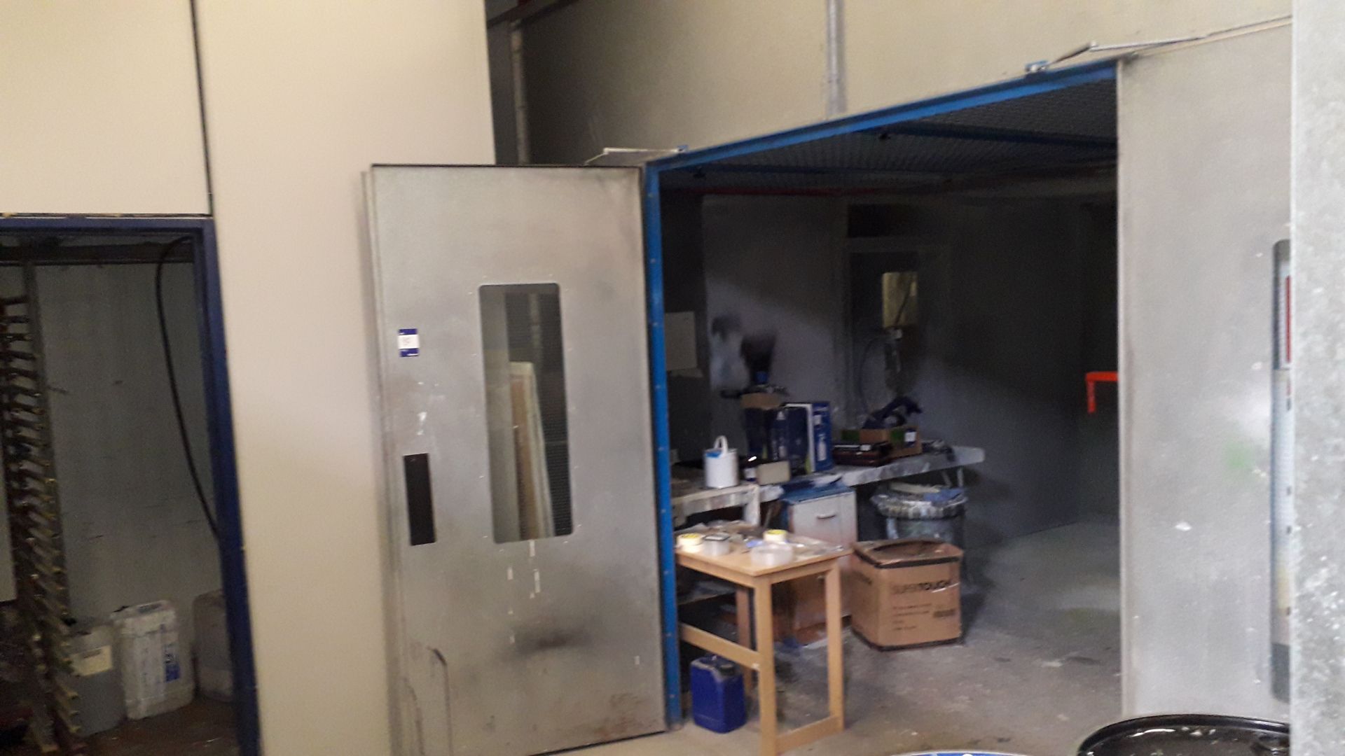 Galvanised Steel Floor Standing Spray Booth 4000 x 4000 with Extraction to Atmosphere and Paint - Image 3 of 3