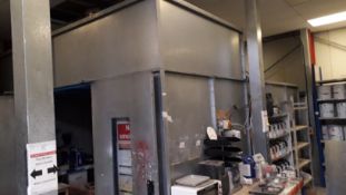 Galvanised Steel Floor Standing Spray Booth 4000 x 4000 with Extraction to Atmosphere and Paint
