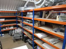 4 Bays boltless shelving and contents