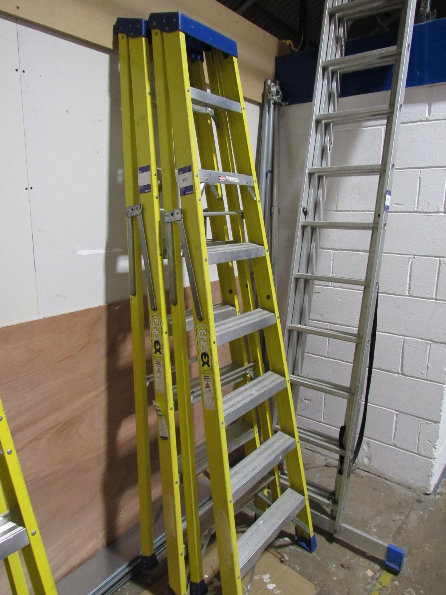 2 x 7-tread fibreglass ladders