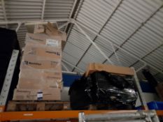 Quantity of stock to one shelf (two pallets) to include ceiling tiles and 8 x car park lighting