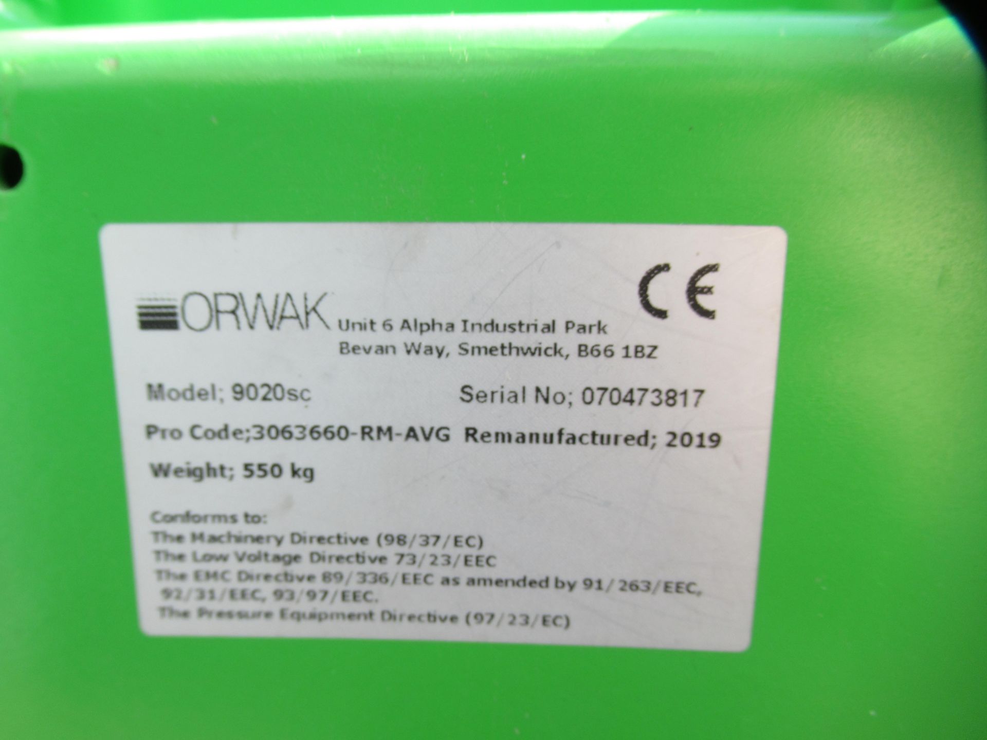 An Orwak 9020s Triple Chamber Baler - Image 8 of 8