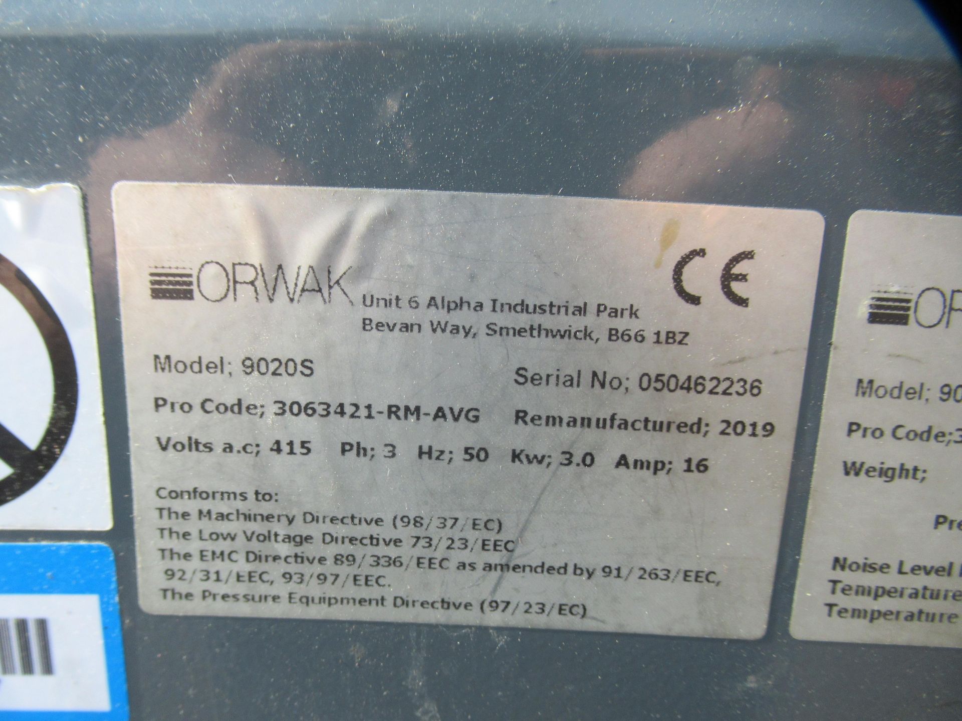 An Orwak 9020s Triple Chamber Baler - Image 7 of 8