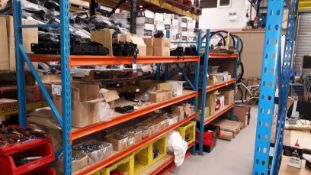 2 Bays of Boltless Steel Racking & Contents of various Nuts, Bolts & Consumables