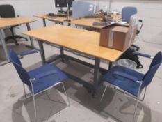 Rectangular table, approx. 1600mm x 800mm, with printer table, approx. 800mm x 600mm