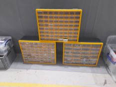 2 x Robchest Organiser 64 drawer chests, with 1 x Robchest Organiser 24 drawer chests (Contents