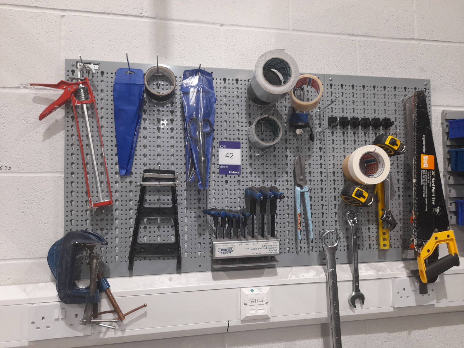 Clarke wall mounted tool storage/holder, with contents of tools - Image 2 of 2