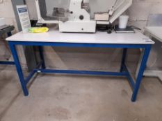 2 x Laboratory workbenches, one with power outlets, 1500mm x 760mm