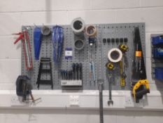 Clarke wall mounted tool storage/holder, with contents of tools