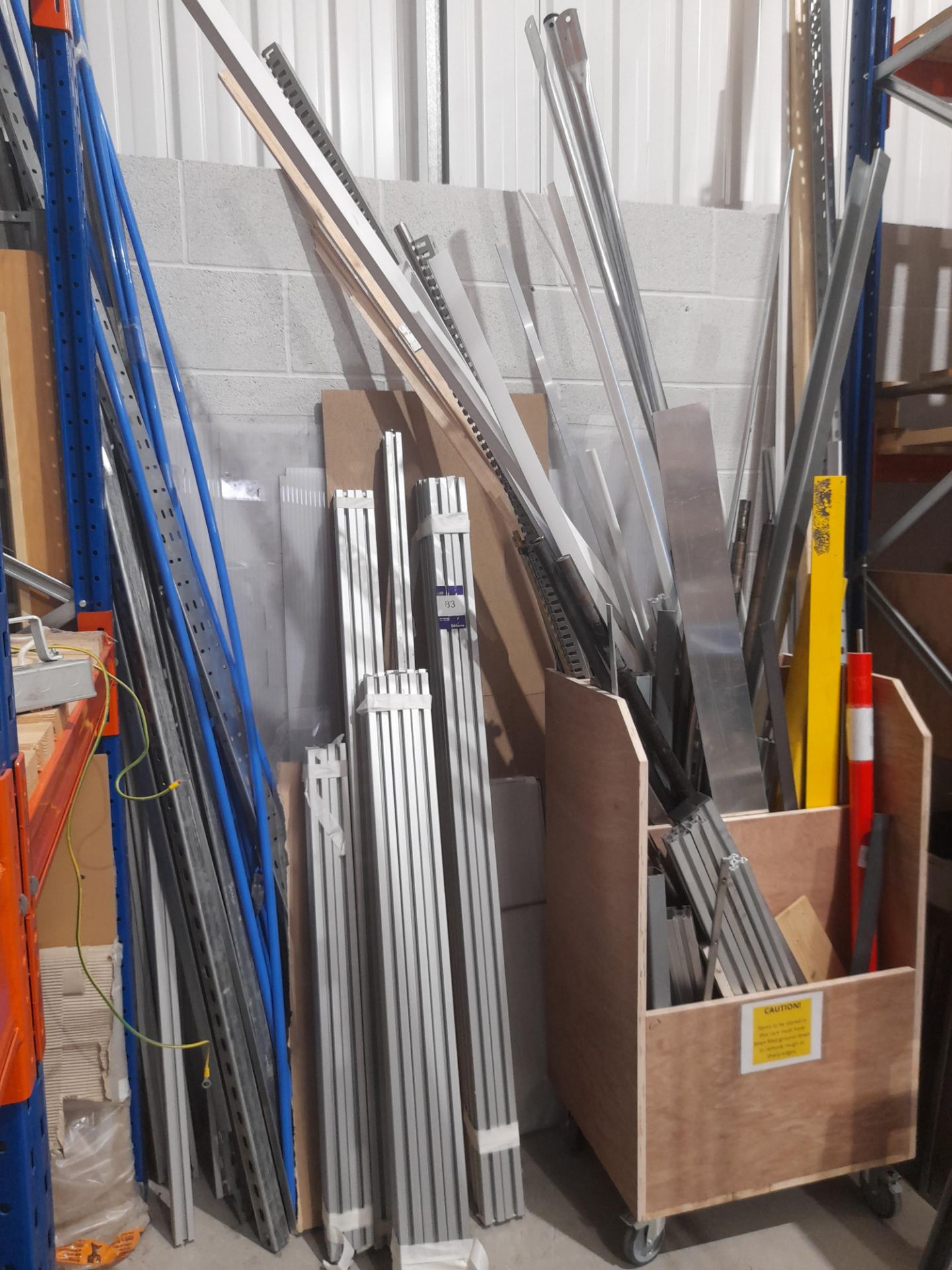 Quantity of various aluminium profiles, metal rods, threaded bar and plastic trunking to wall and - Image 2 of 4