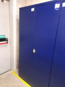 Metal double door cupboard, 1830mm x 920mm, with contents