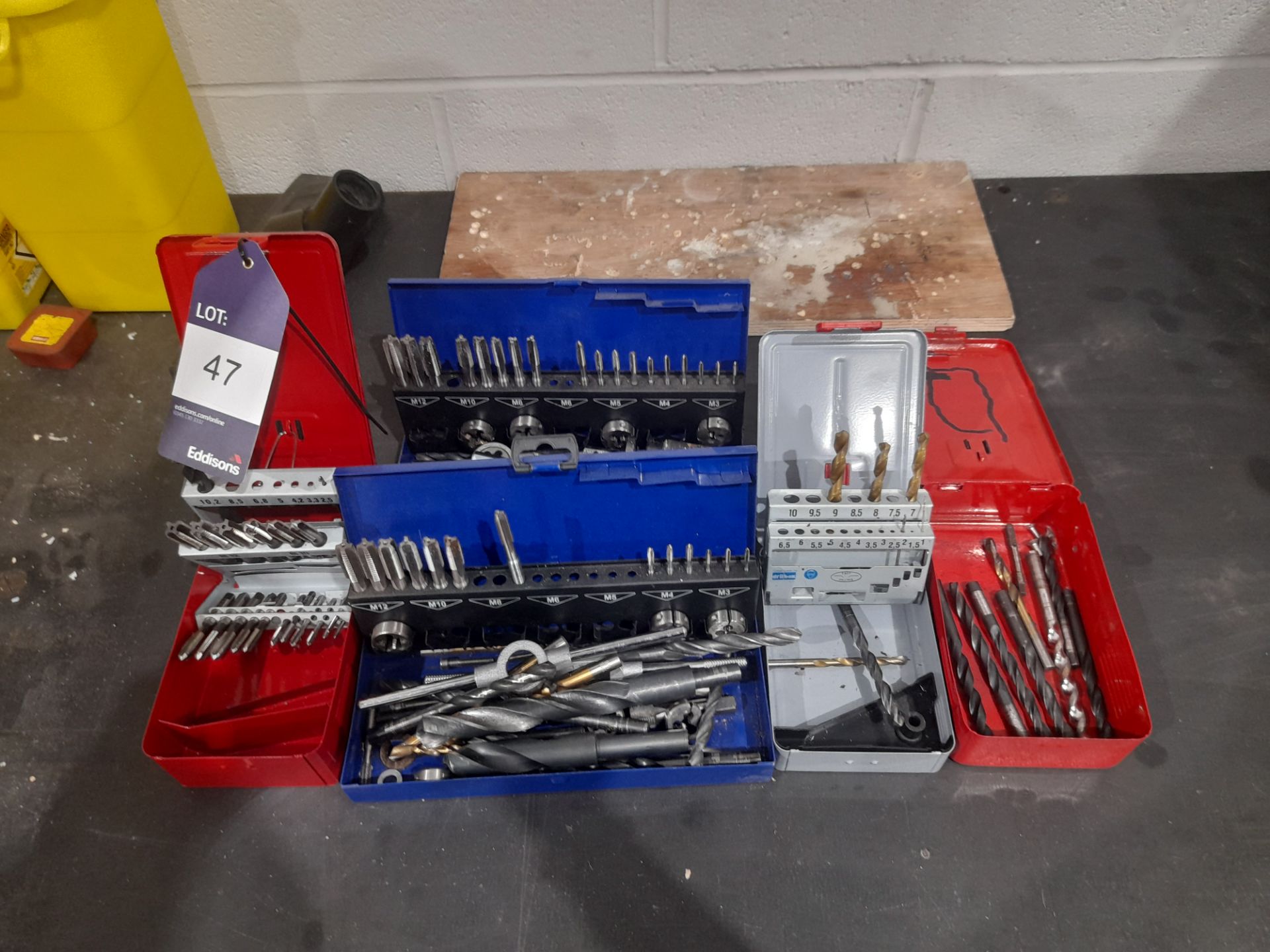 Quantity of various drills, taps & dies, to 5 boxes - Image 2 of 2