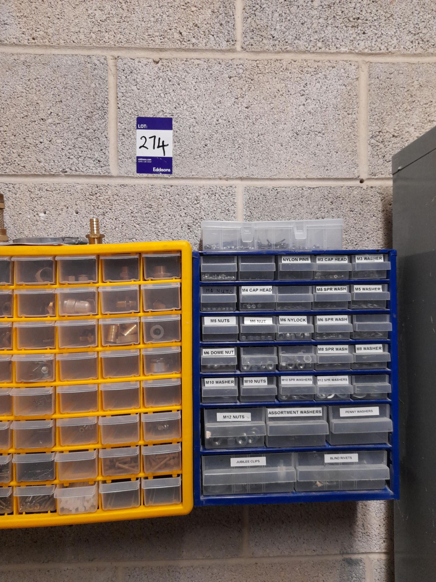 2 x various multicompartment consumable drawers, with contents of screws, washers etc., - Image 3 of 3