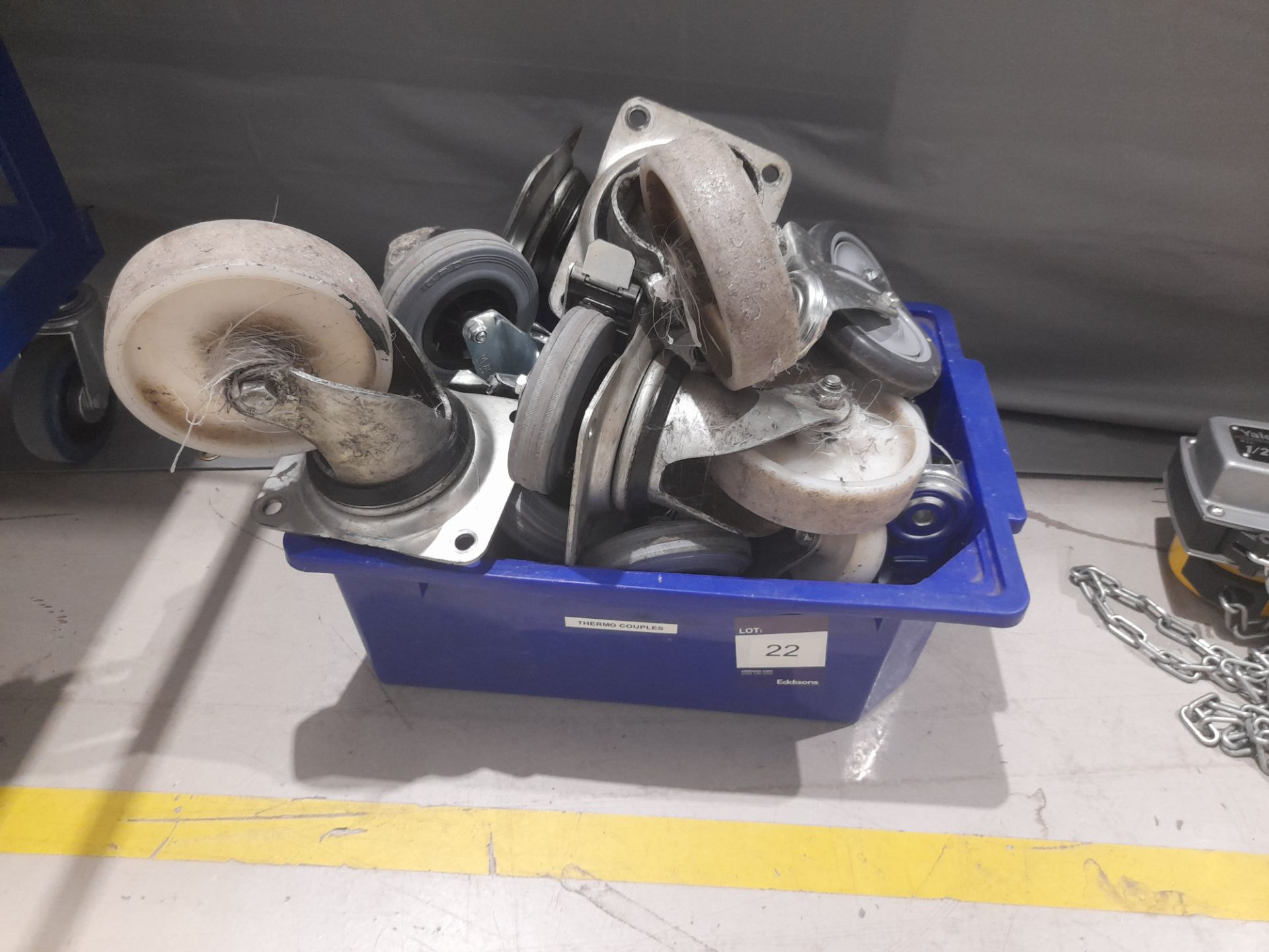 Box of various used castors/wheels etc. - Image 2 of 3