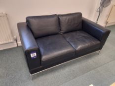 Contemporary two seater leather settee