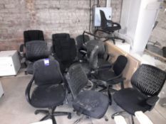 Approx. 12 x various upholstered office chairs