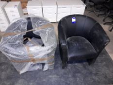 2 x Leather effect tub chairs