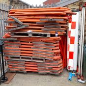 Approximately 40 x Plastic pedestrian barrows, and quantity of JSP barriers