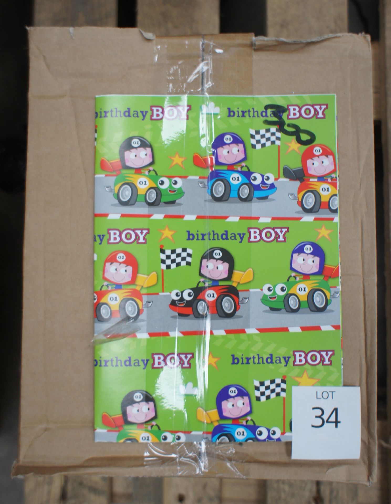 Quantity of Birthday Boy Wrapping Paper to Box