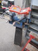 A Twin Headed Pedestal Grinder. Please note there is a £5 Plus VAT Lift out Fee on this lot