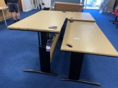 2 x Adjustable Height Desks (1600 x 800mm ) Working height 680mm to 920mm and 2 x Cantilever Desks (