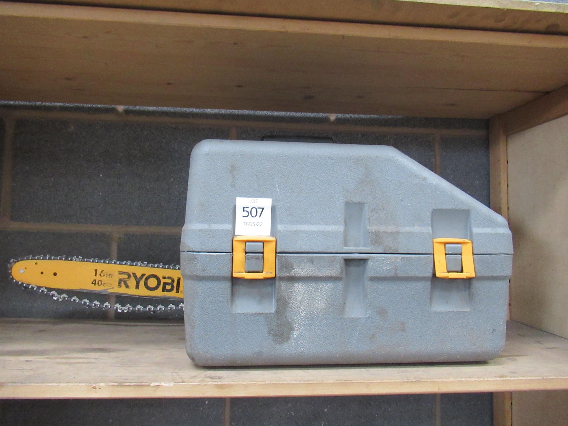 A Ryobi petrol chainsaw with carry case A/F
