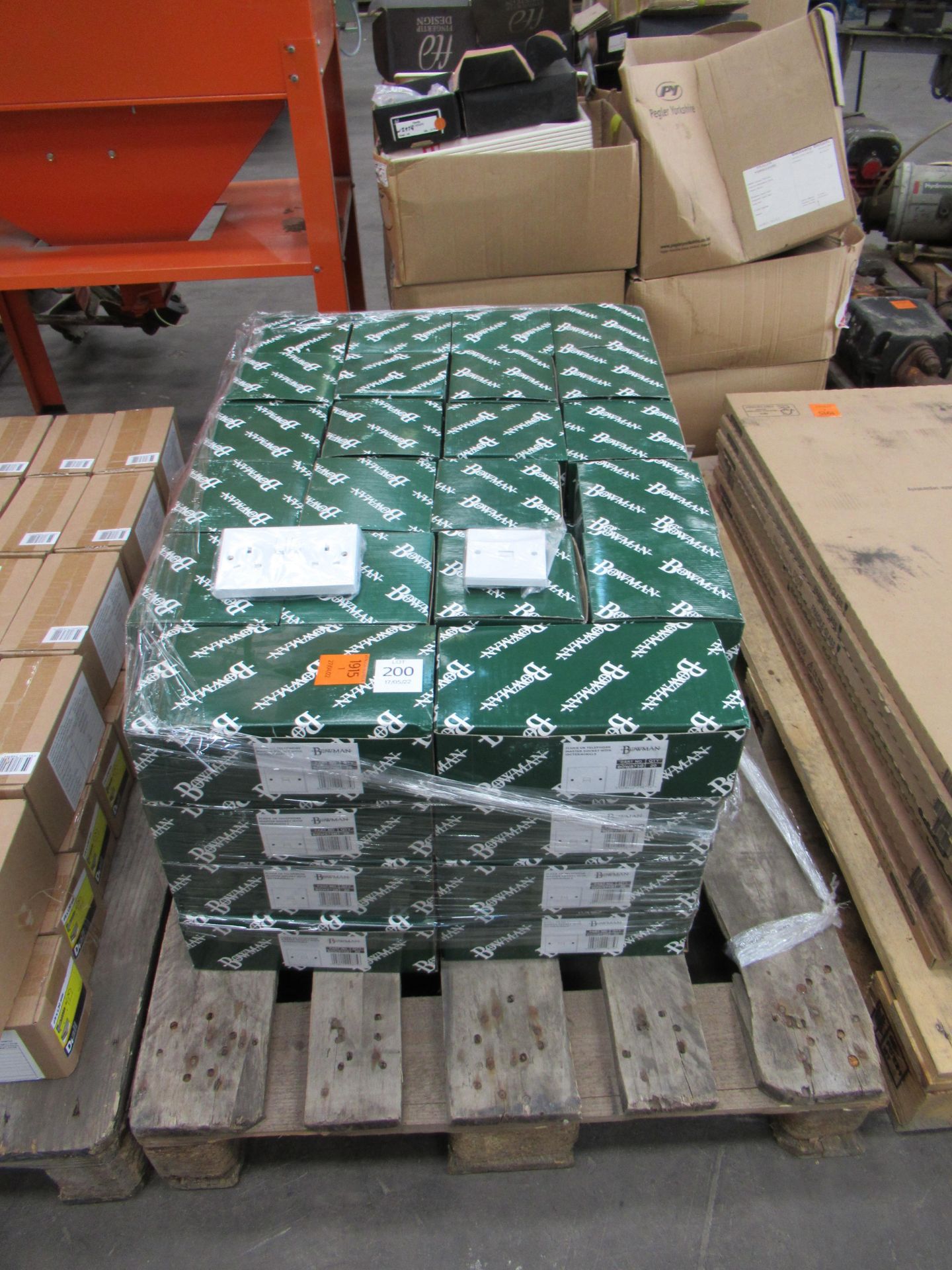 A Pallet of Bowman, Double Socket Switches and Telephone socket switches and blanking plates etc Pl