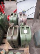 4 various jerry cans