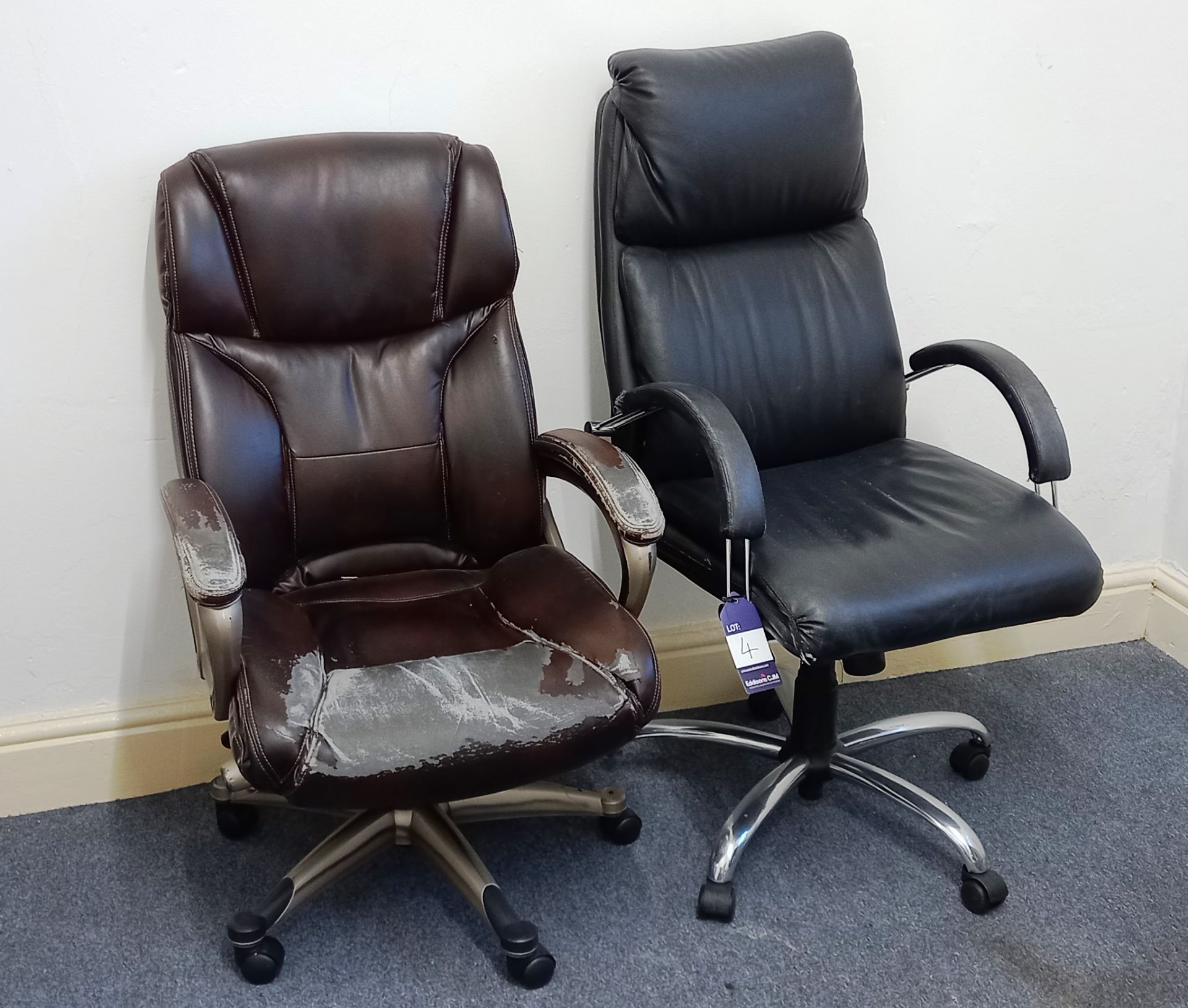 2x leather executive office chairs