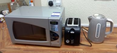 Panasonic microwave, Morphy Richards toaster and a prestige kettle